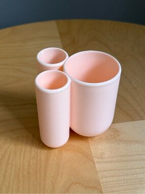 Baby Pink Umbra Washroom Toothbrush Toothpaste Holder by Alan Wisniewski